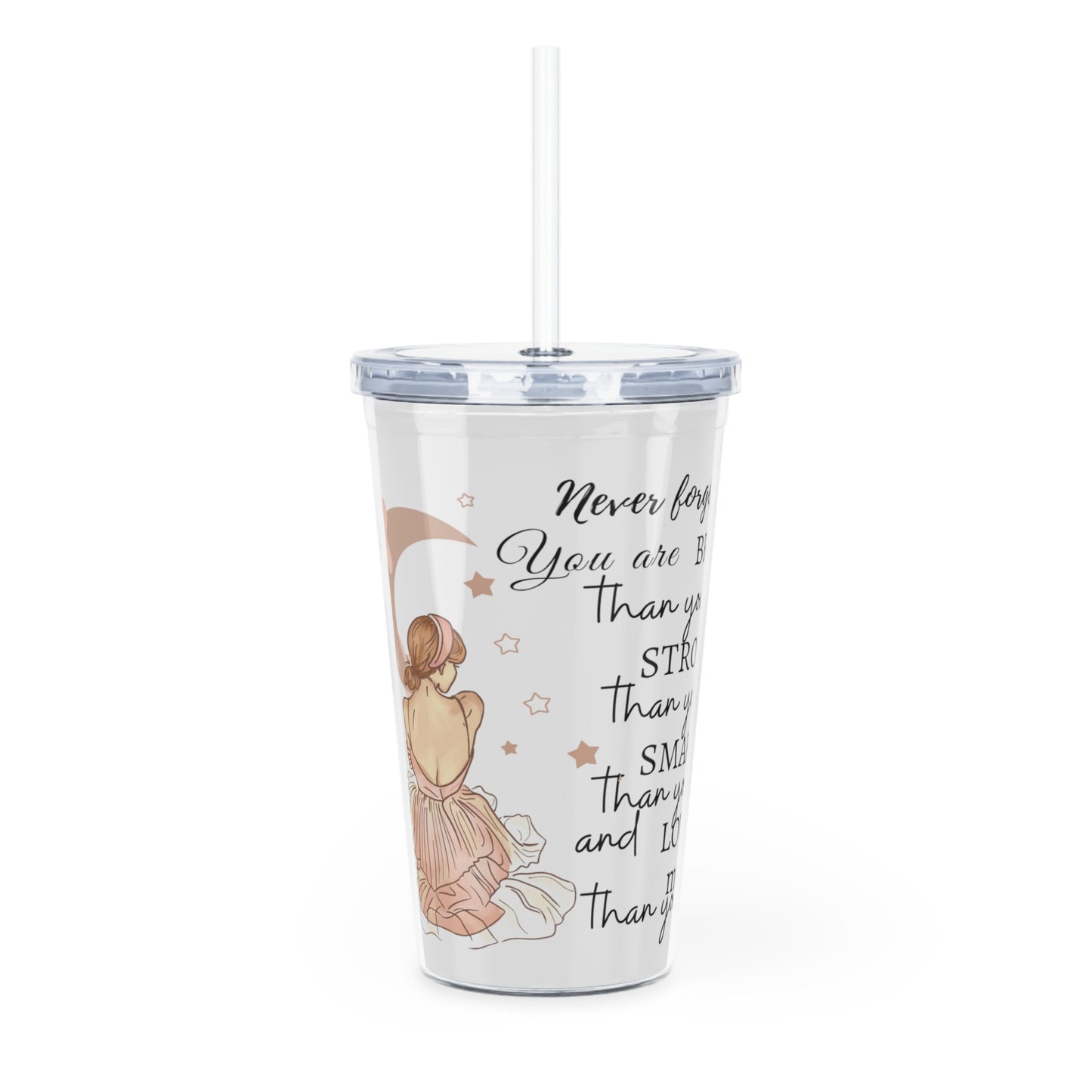 Believe Plastic Tumbler with Straw