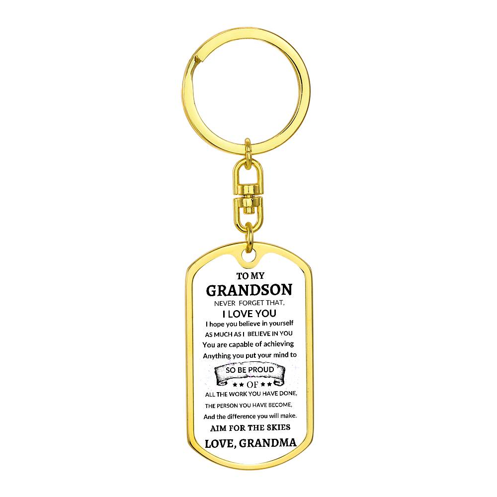 Dog Tag Key Chain To Grandson From Grandma