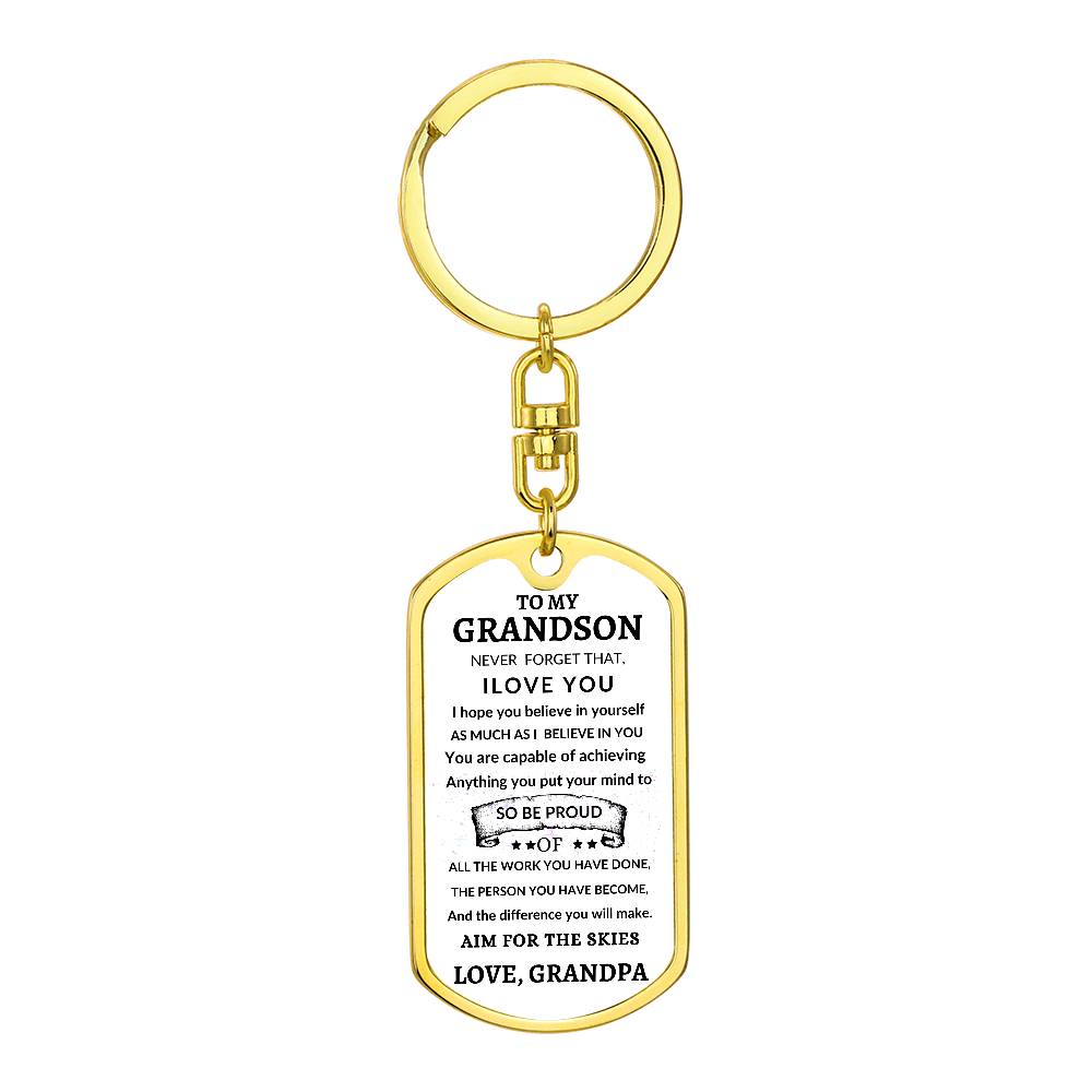 Dog Tag Key Chain To Grandson From Grandpa