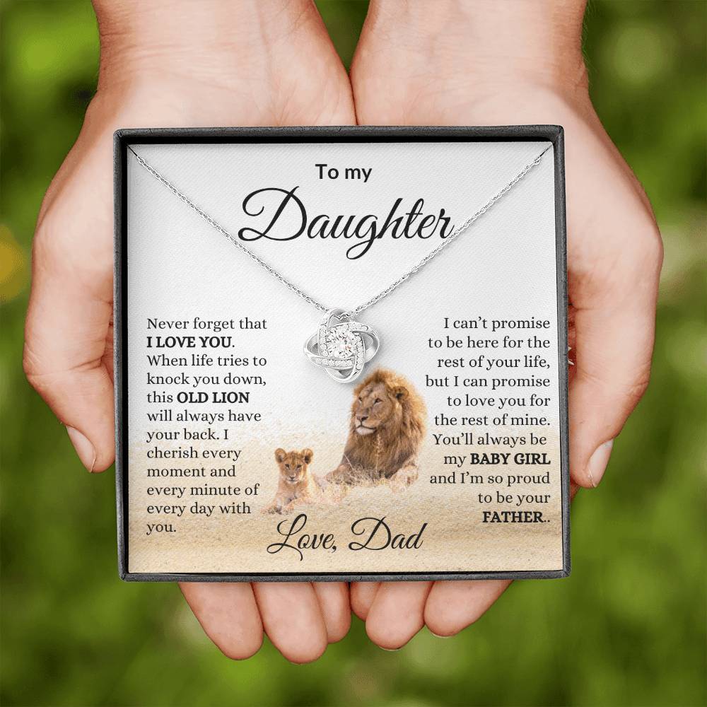 To My Daughter Love Knot Necklace