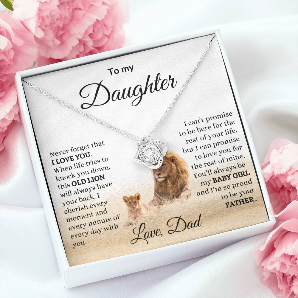 To My Daughter Love Knot Necklace