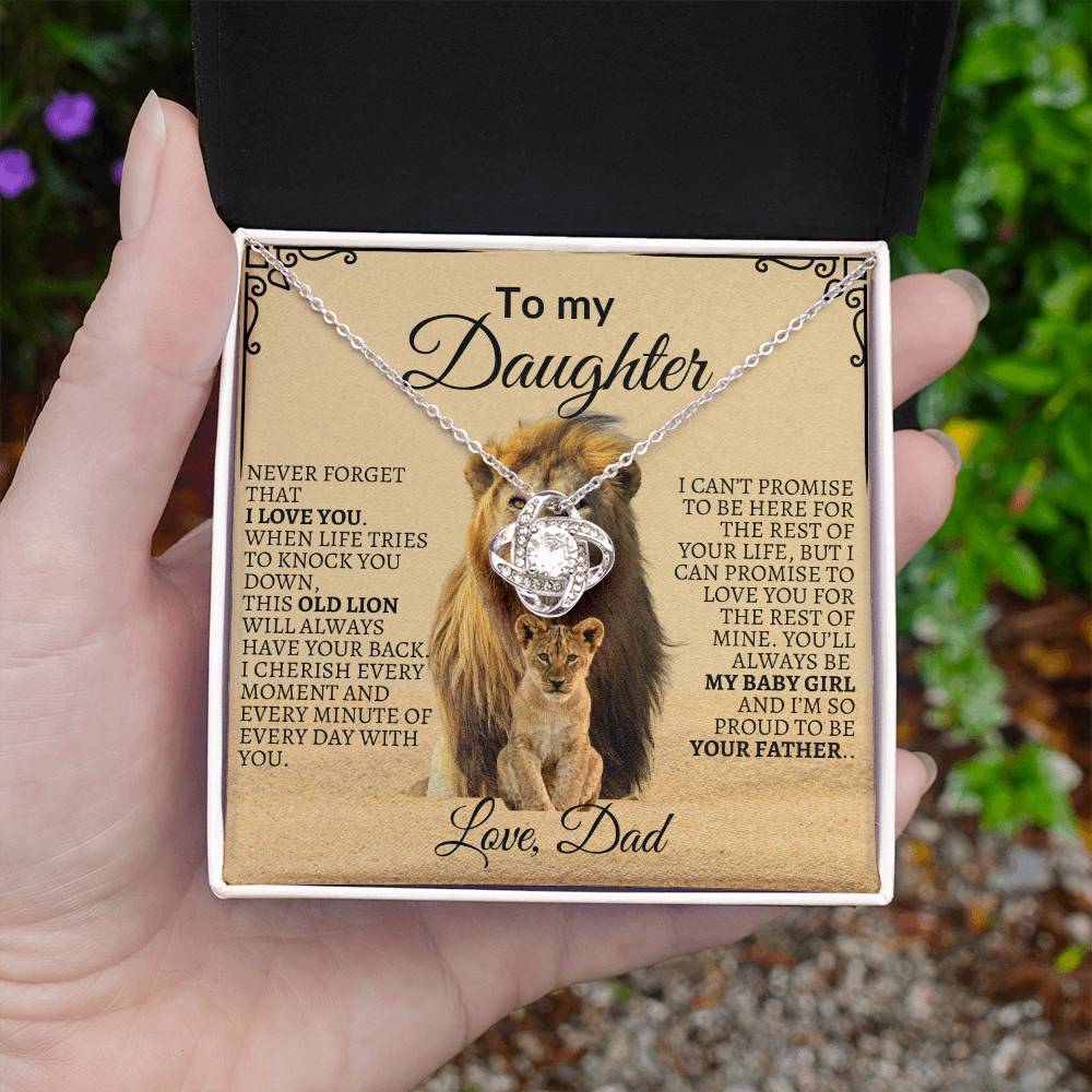 To My Daughter Love Knot Necklace