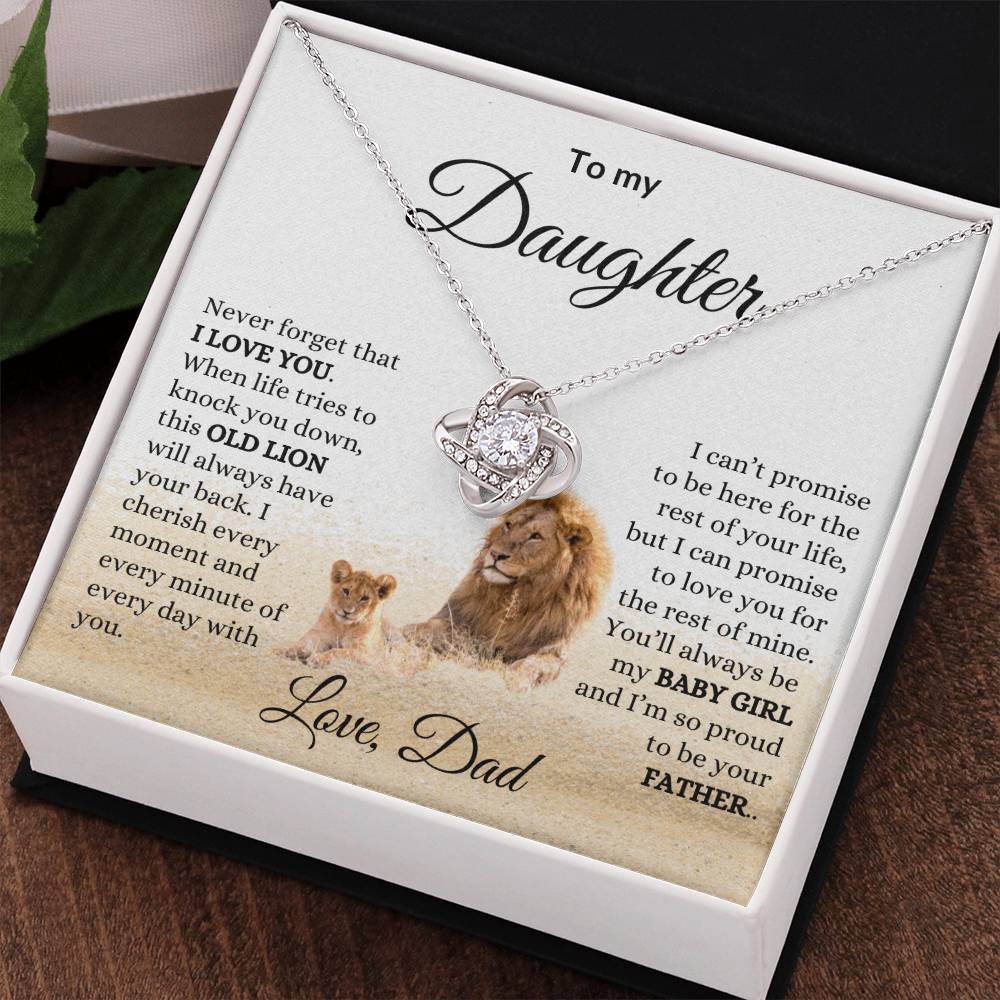 To My Daughter Love Knot Necklace
