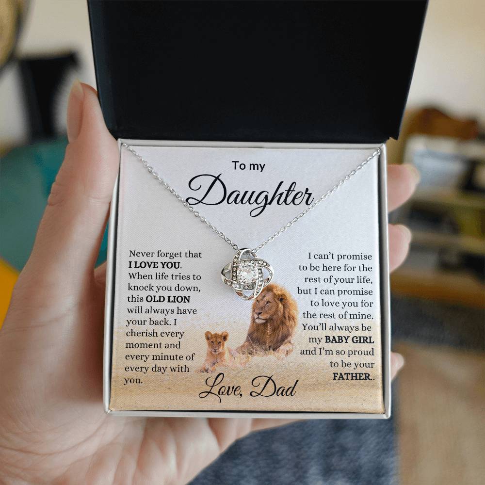 To My Daughter Love Knot Necklace