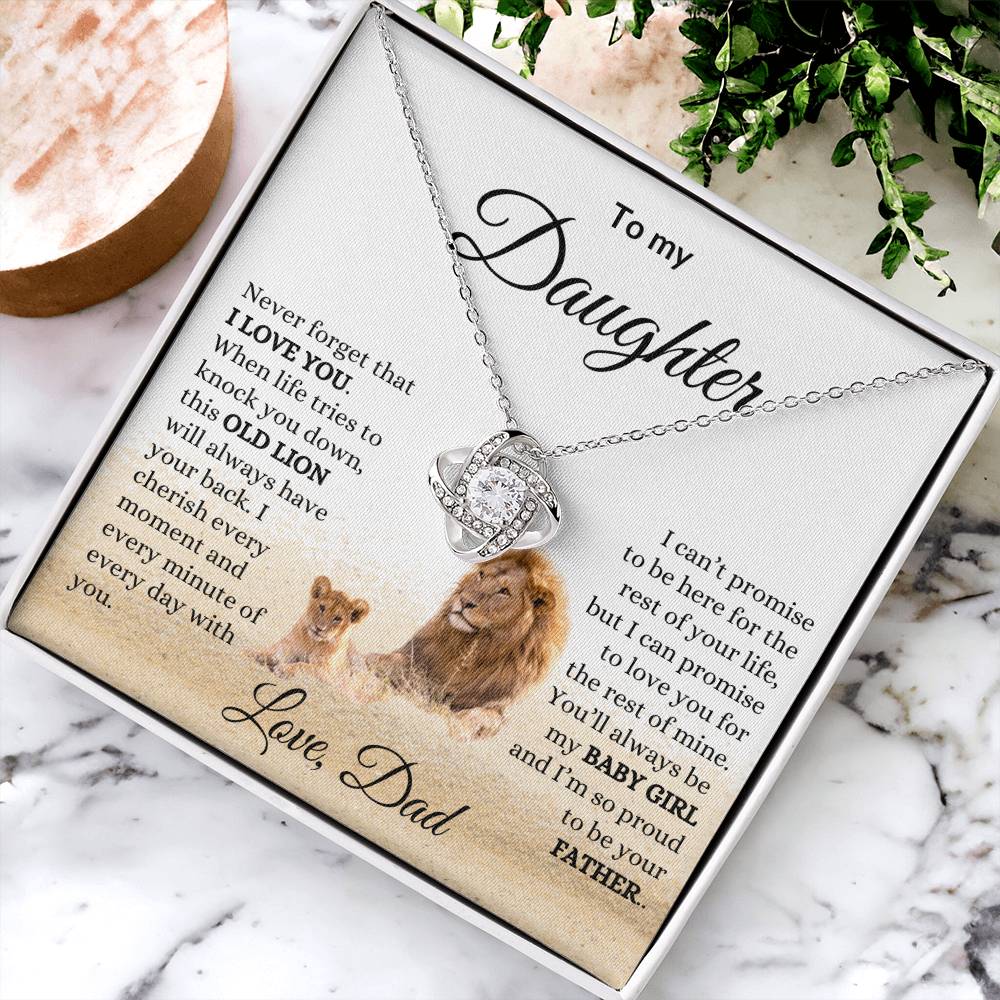 To My Daughter Love Knot Necklace