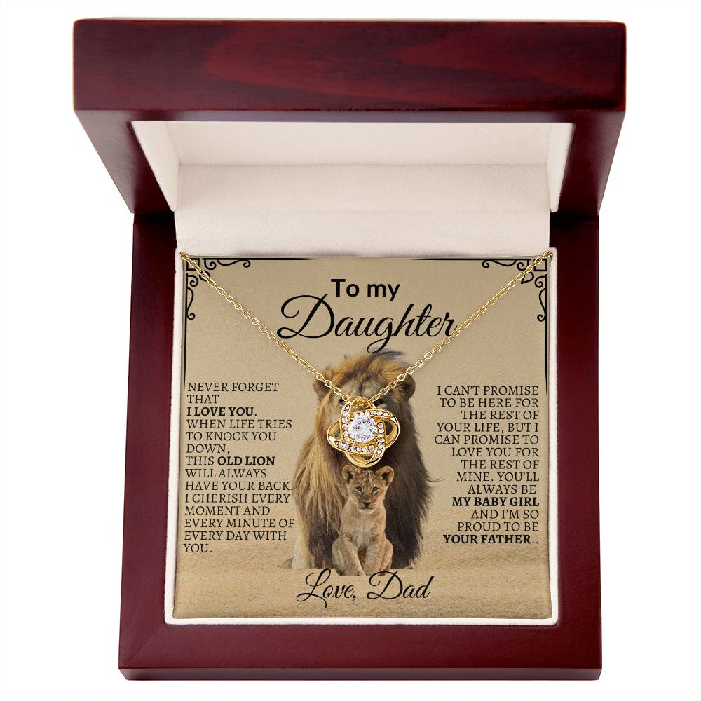 To My Daughter Love Knot Necklace