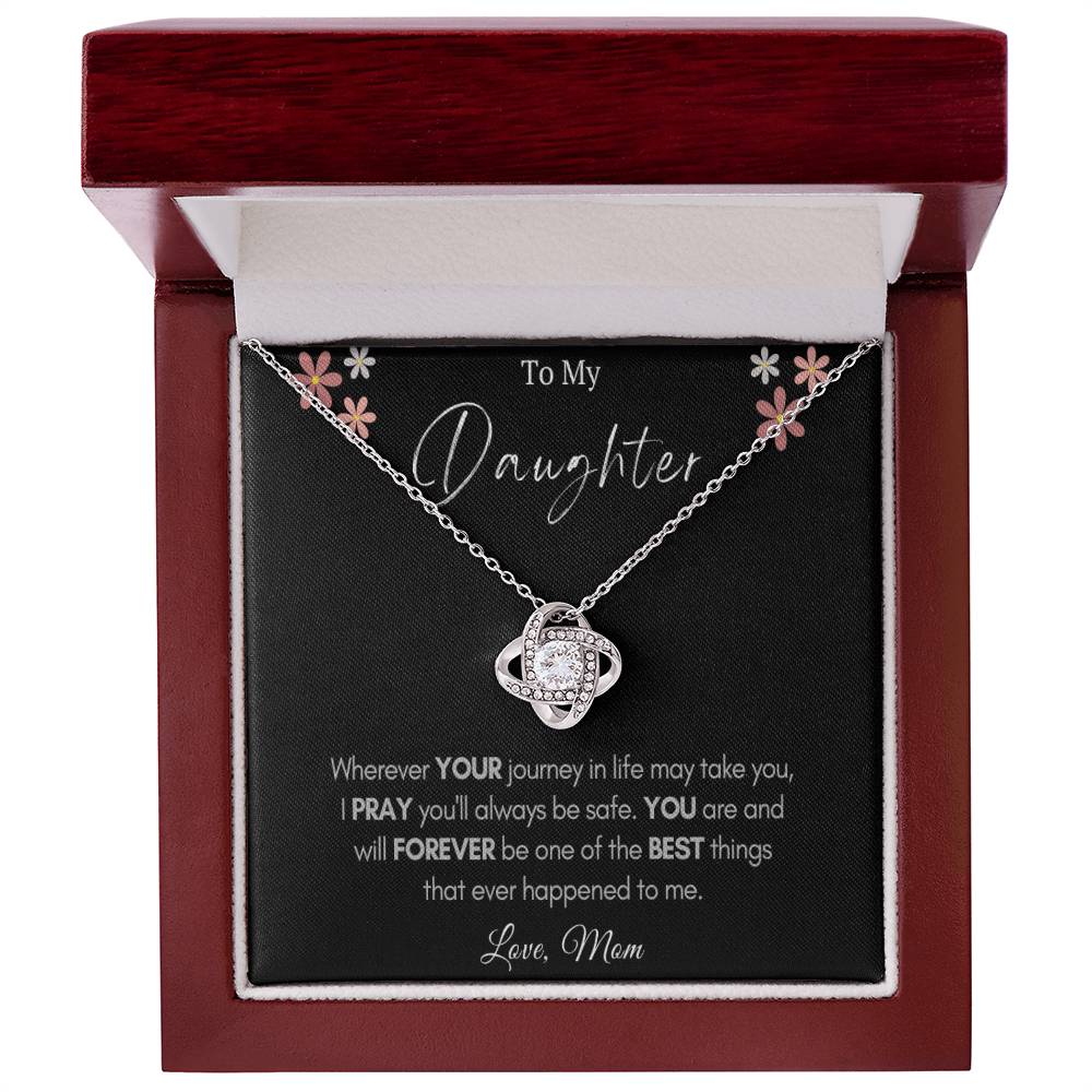To My Daughter Love Knot Necklace