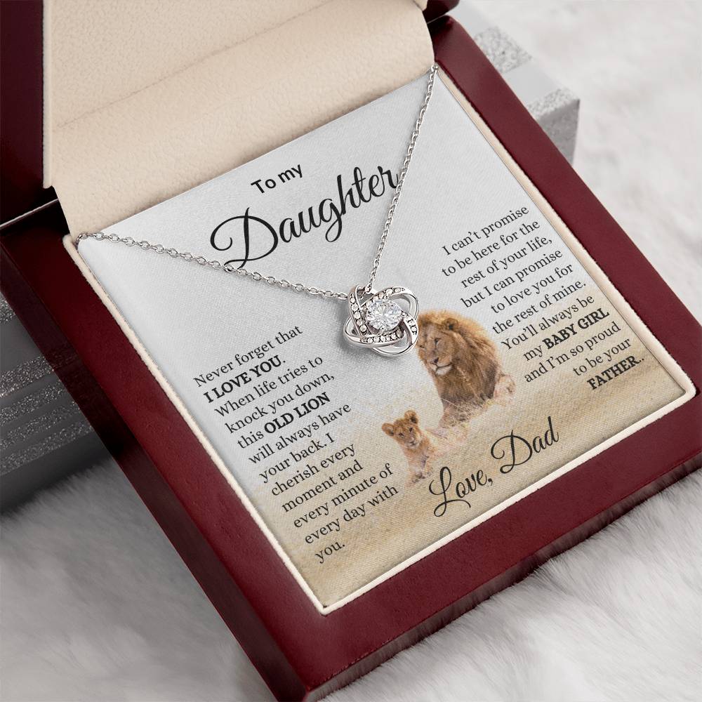 To My Daughter Love Knot Necklace