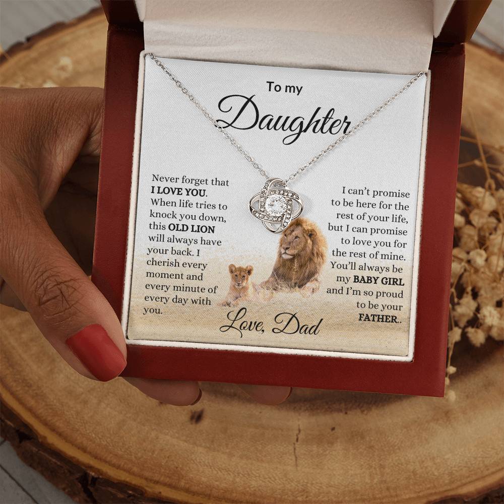To My Daughter Love Knot Necklace