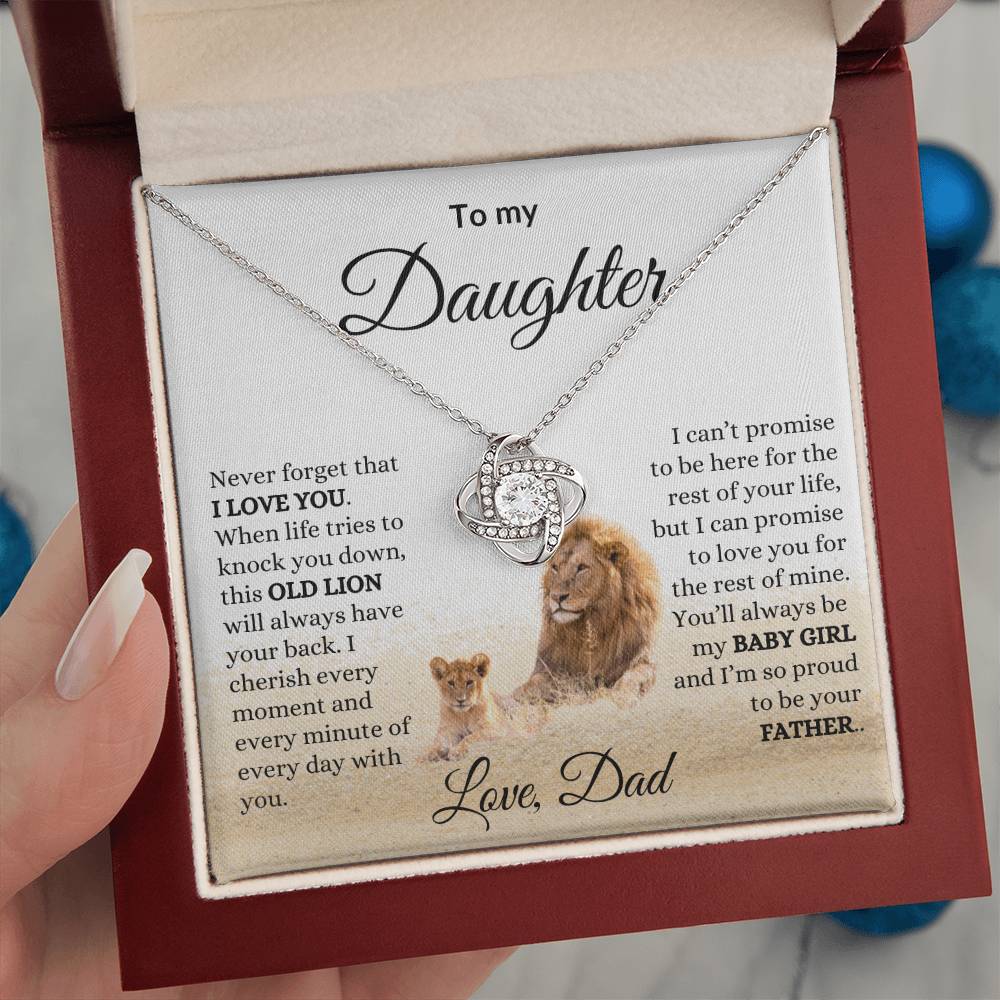 To My Daughter Love Knot Necklace