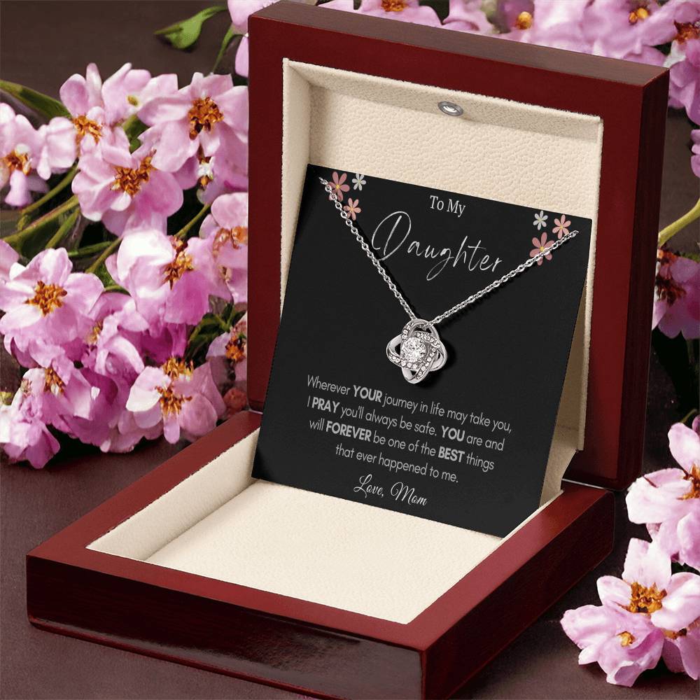 To My Daughter Love Knot Necklace