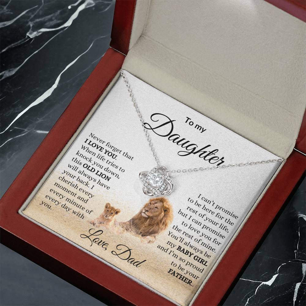 To My Daughter Love Knot Necklace