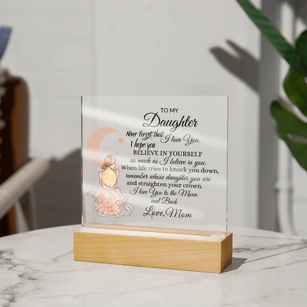 To The Moon and Back Daughter Acrylic Plaque