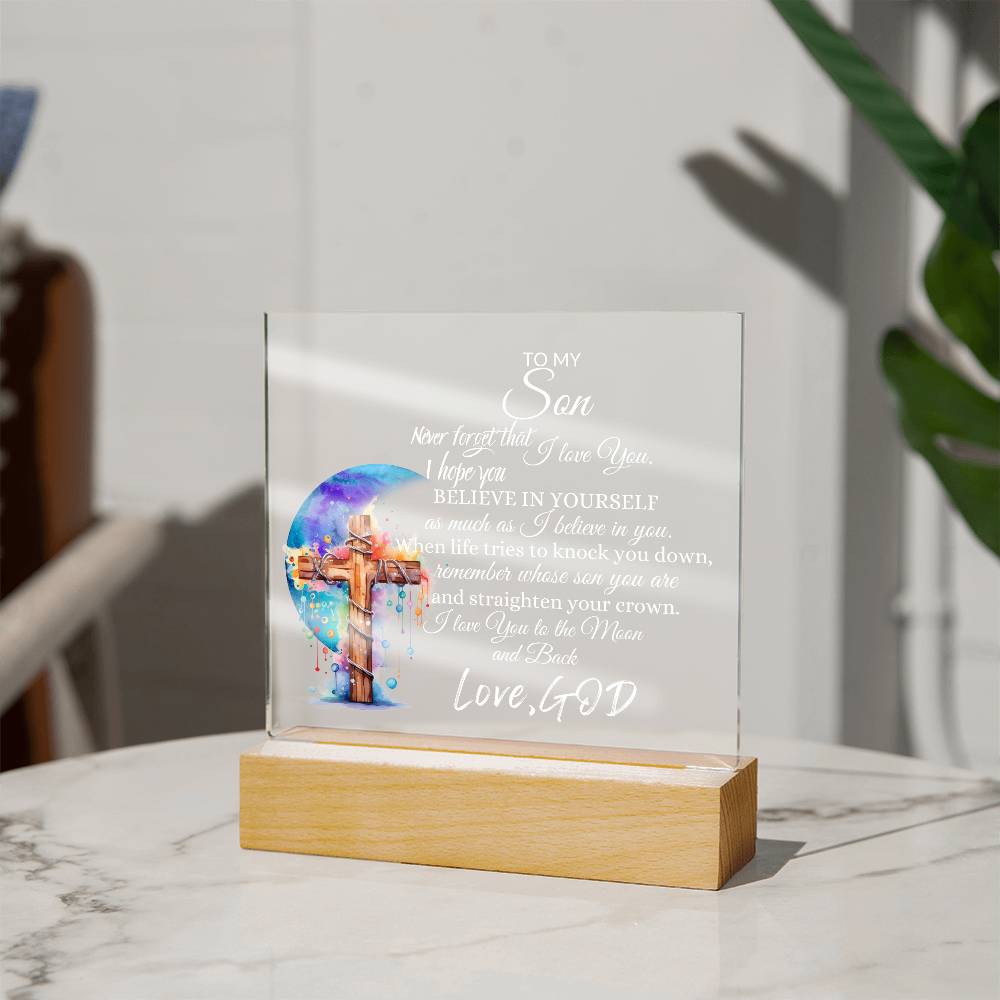 Inspirational plaque/nightlight for Son