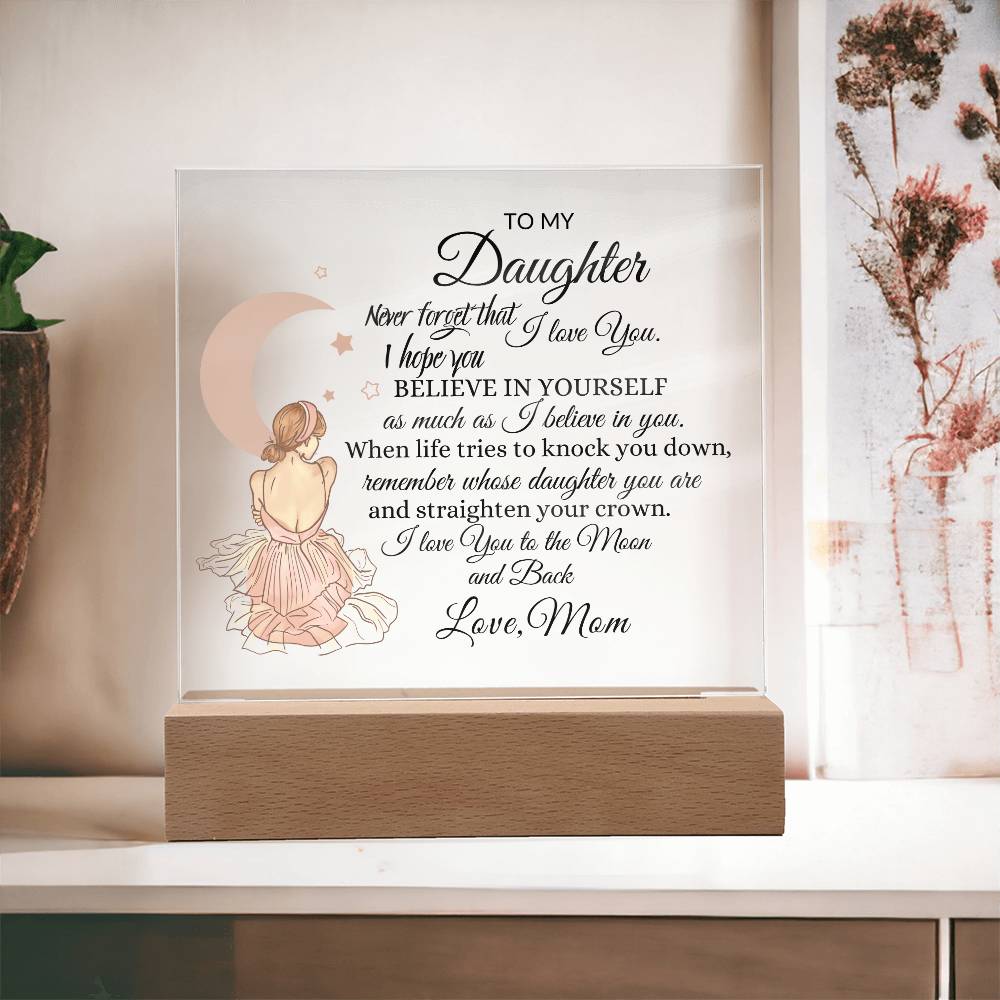 To The Moon and Back Daughter Acrylic Plaque