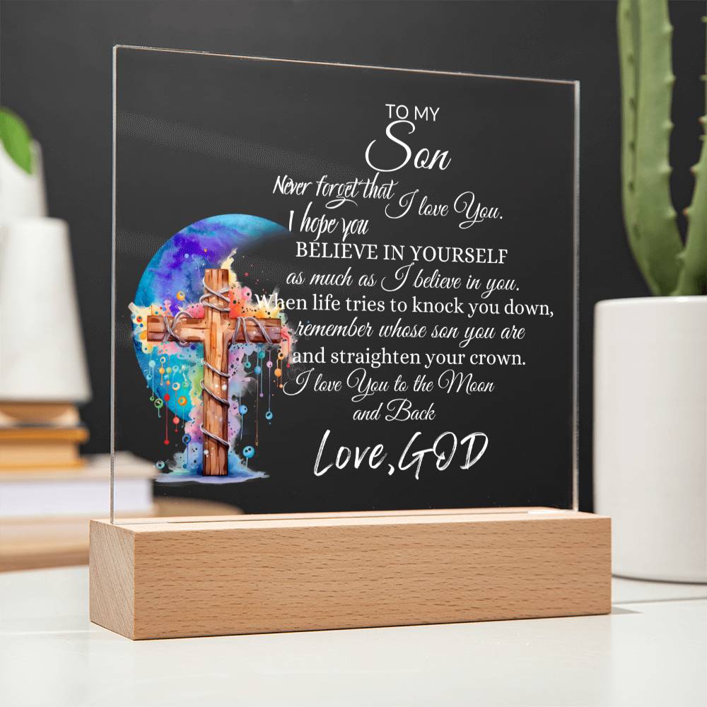 Inspirational plaque/nightlight for Son