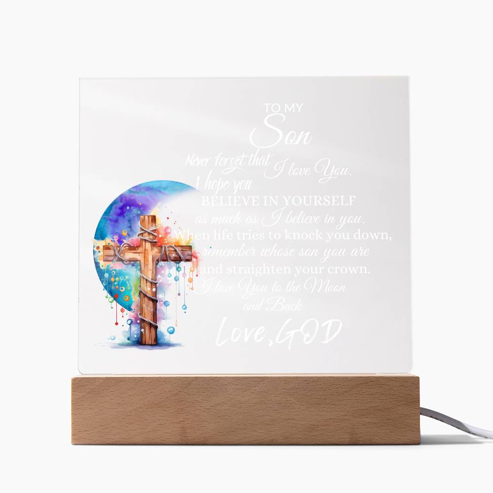 Inspirational plaque/nightlight for Son
