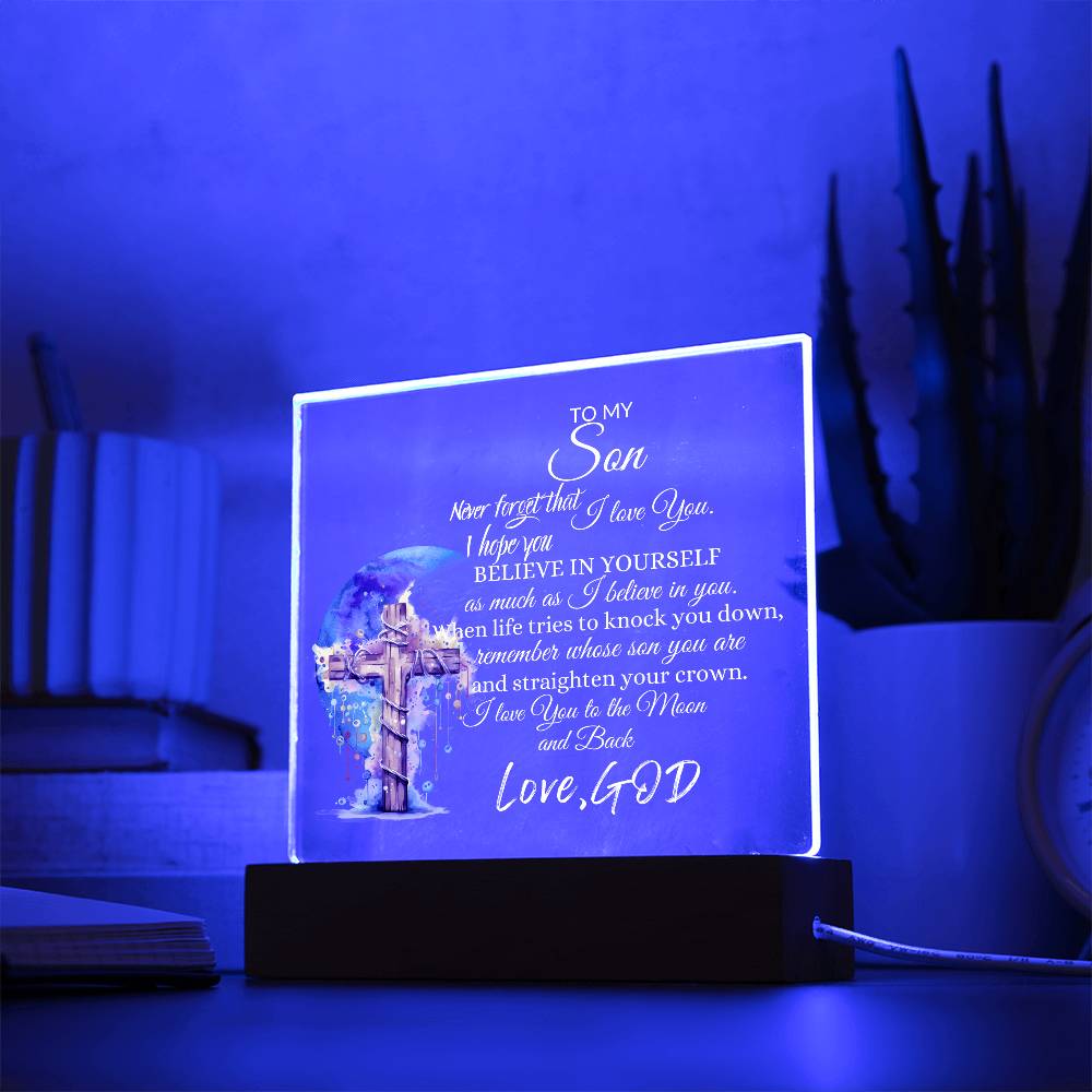 Inspirational plaque/nightlight for Son