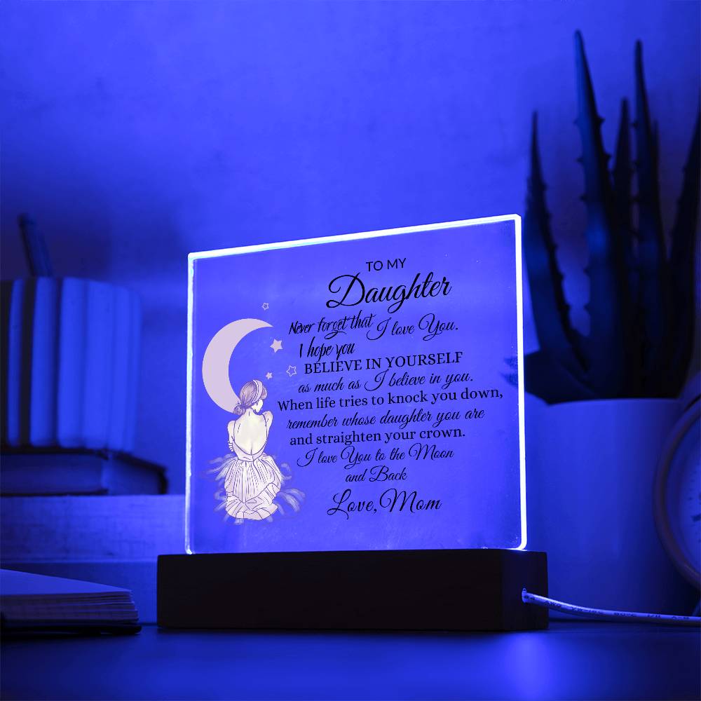 To The Moon and Back Daughter Acrylic Plaque
