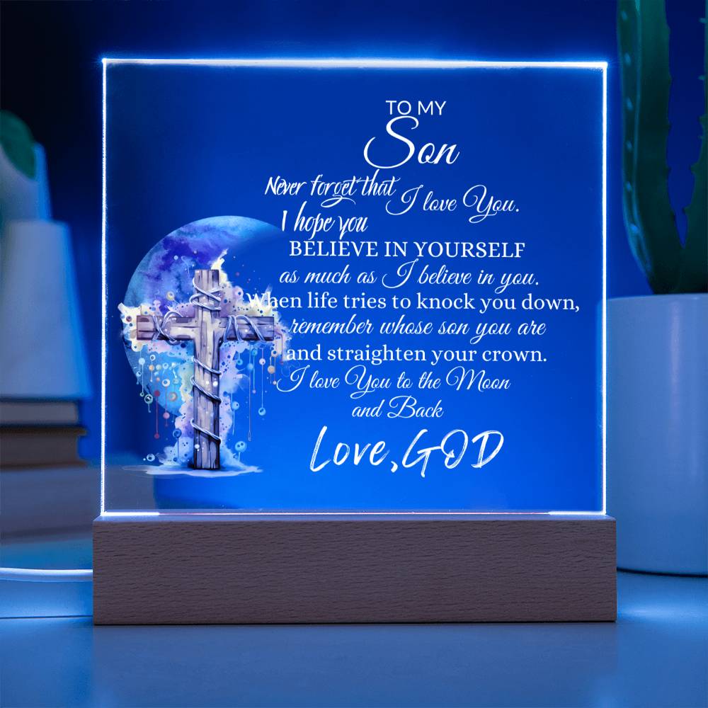 Inspirational plaque/nightlight for Son