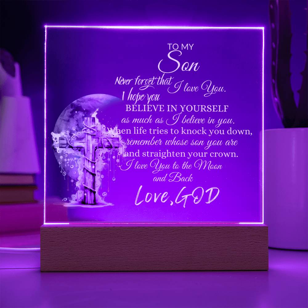 Inspirational plaque/nightlight for Son
