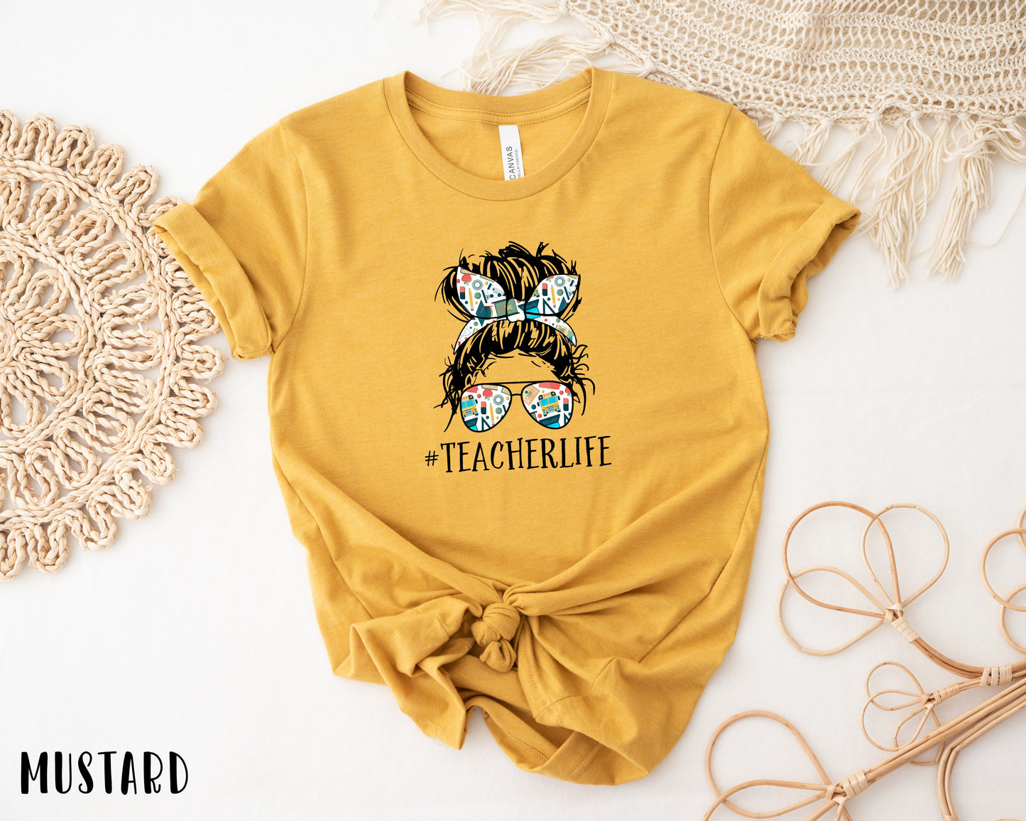 Messy Bun Teacher Life Shirt