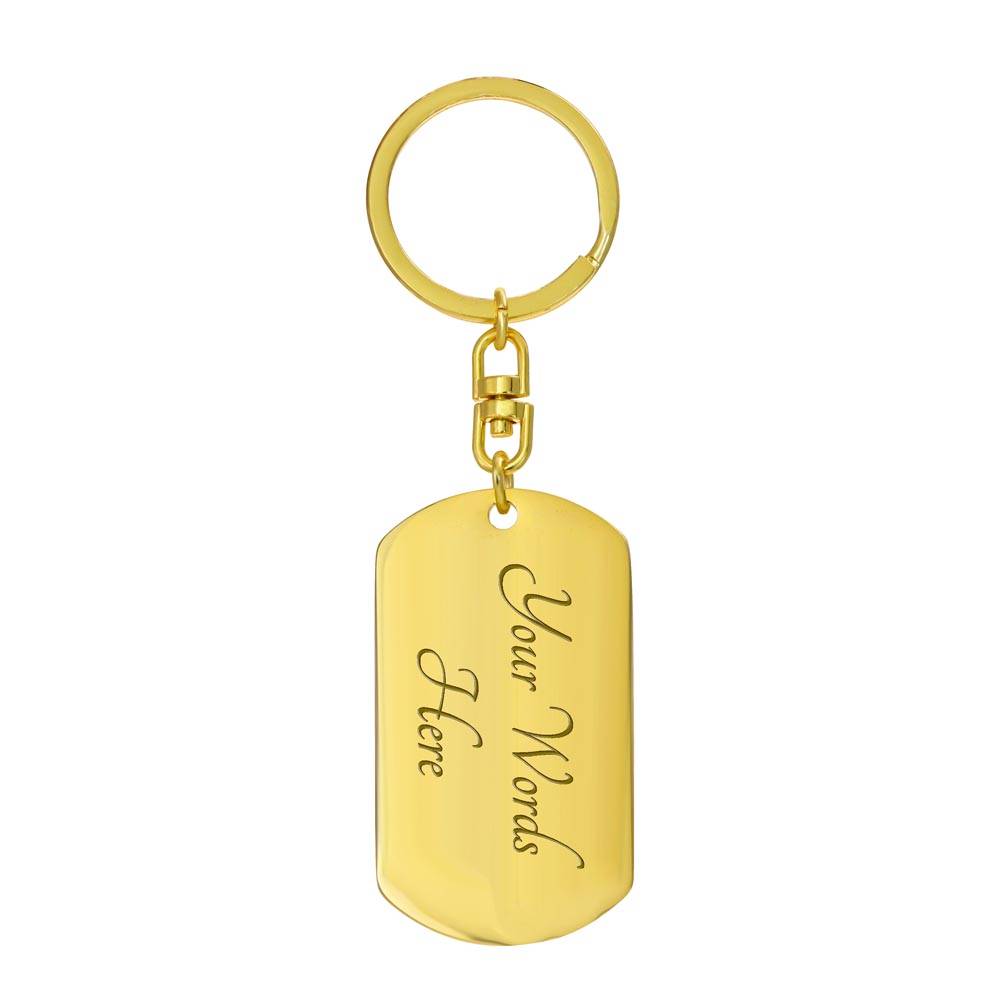 To My Son Lioness Dog Tag Swivel Key Chain