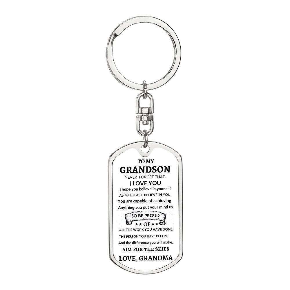 Dog Tag Key Chain To Grandson From Grandma