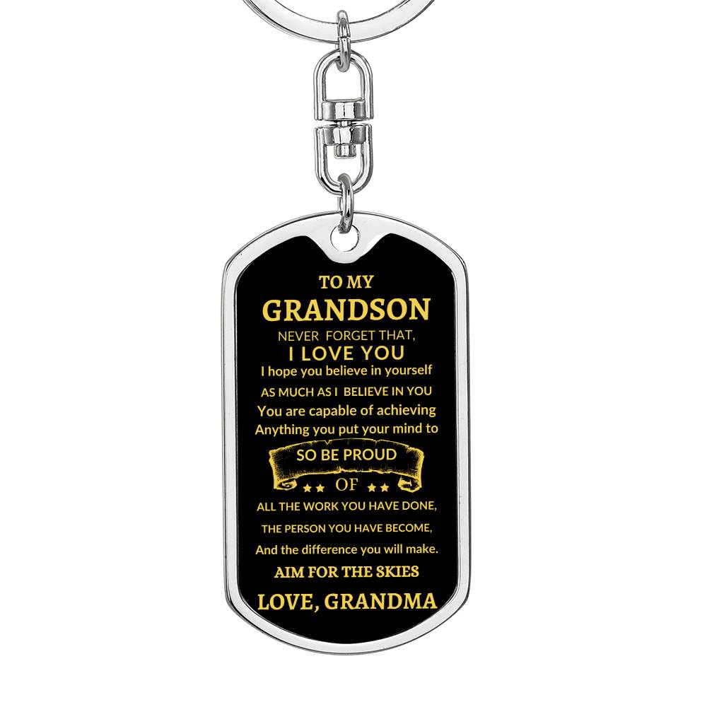 Dog Tag Key Chain To Grandson From Grandma