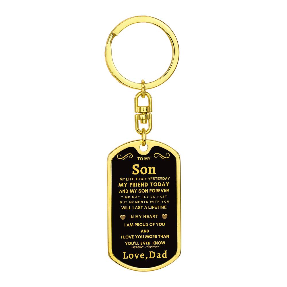 Dog Tag Key Chain To Son From Dad