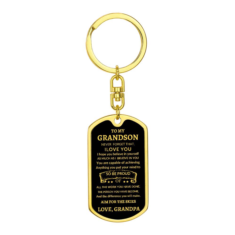 Dog Tag Key Chain To Grandson From Grandpa