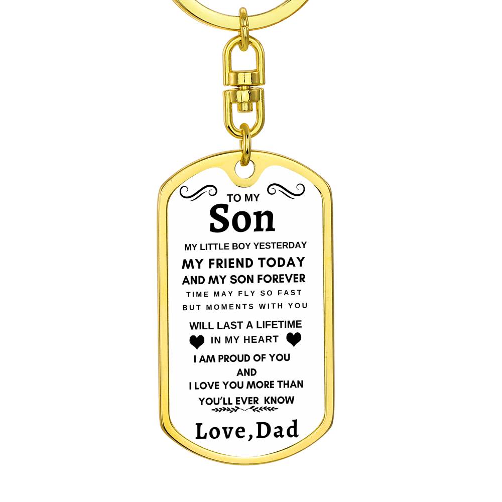 Dog Tag Key Chain To Son From Dad