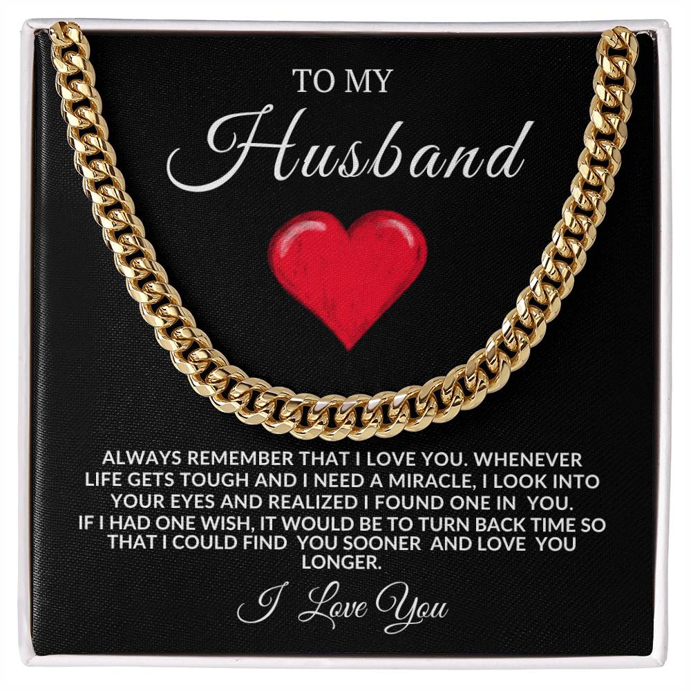 To My Husband Cuban Link | Valentine's, Birthday, Anniversary Gift