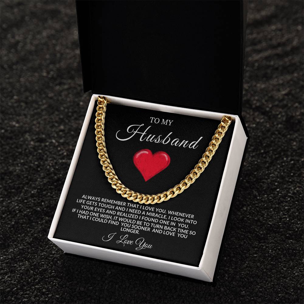 To My Husband Cuban Link | Valentine's, Birthday, Anniversary Gift