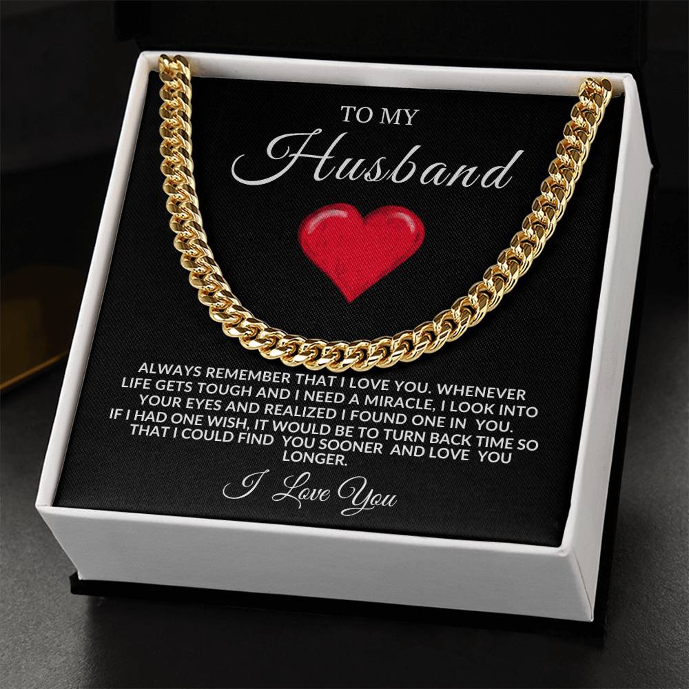 To My Husband Cuban Link | Valentine's, Birthday, Anniversary Gift