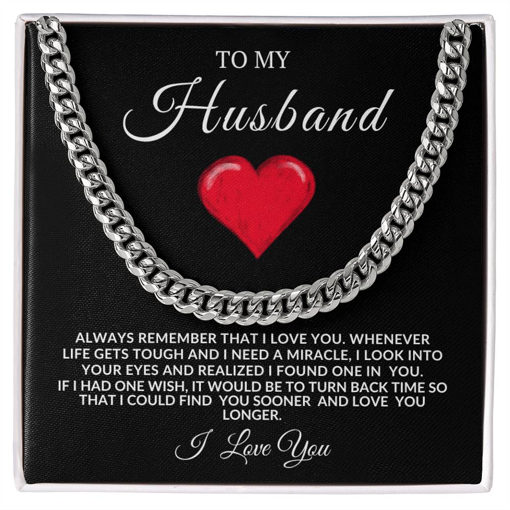 To My Husband Cuban Link | Valentine's, Birthday, Anniversary Gift