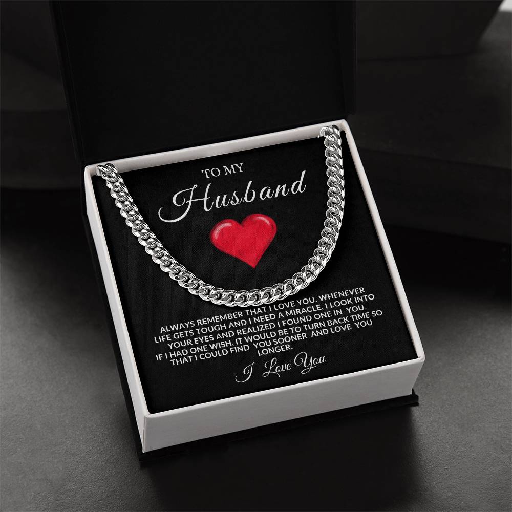To My Husband Cuban Link | Valentine's, Birthday, Anniversary Gift