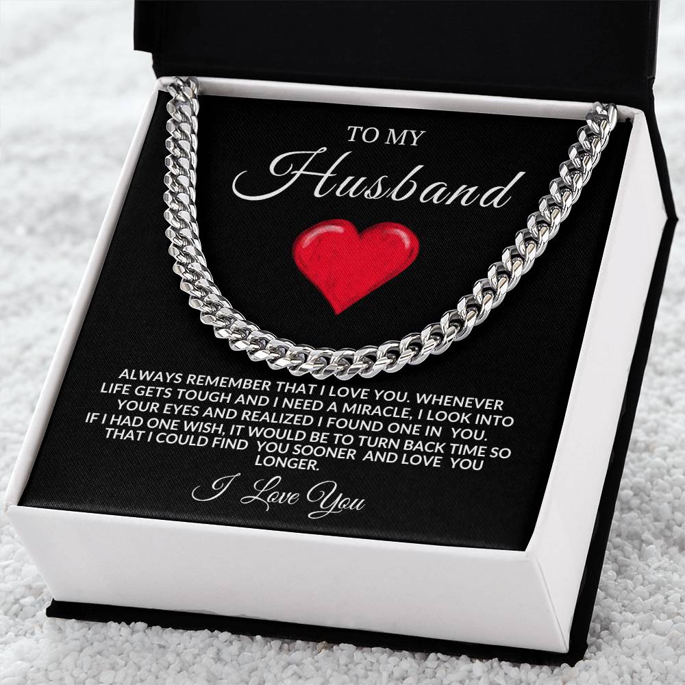 To My Husband Cuban Link | Valentine's, Birthday, Anniversary Gift