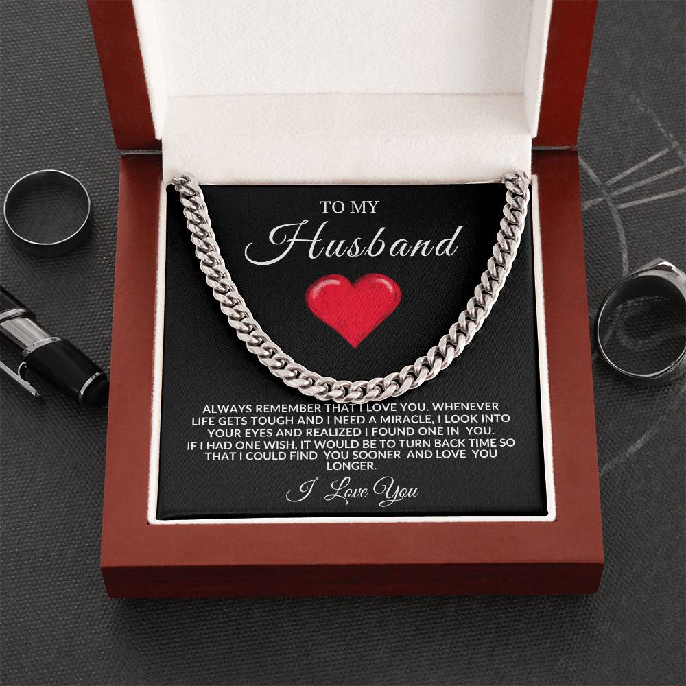 To My Husband Cuban Link | Valentine's, Birthday, Anniversary Gift