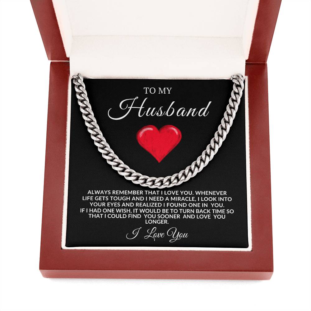 To My Husband Cuban Link | Valentine's, Birthday, Anniversary Gift