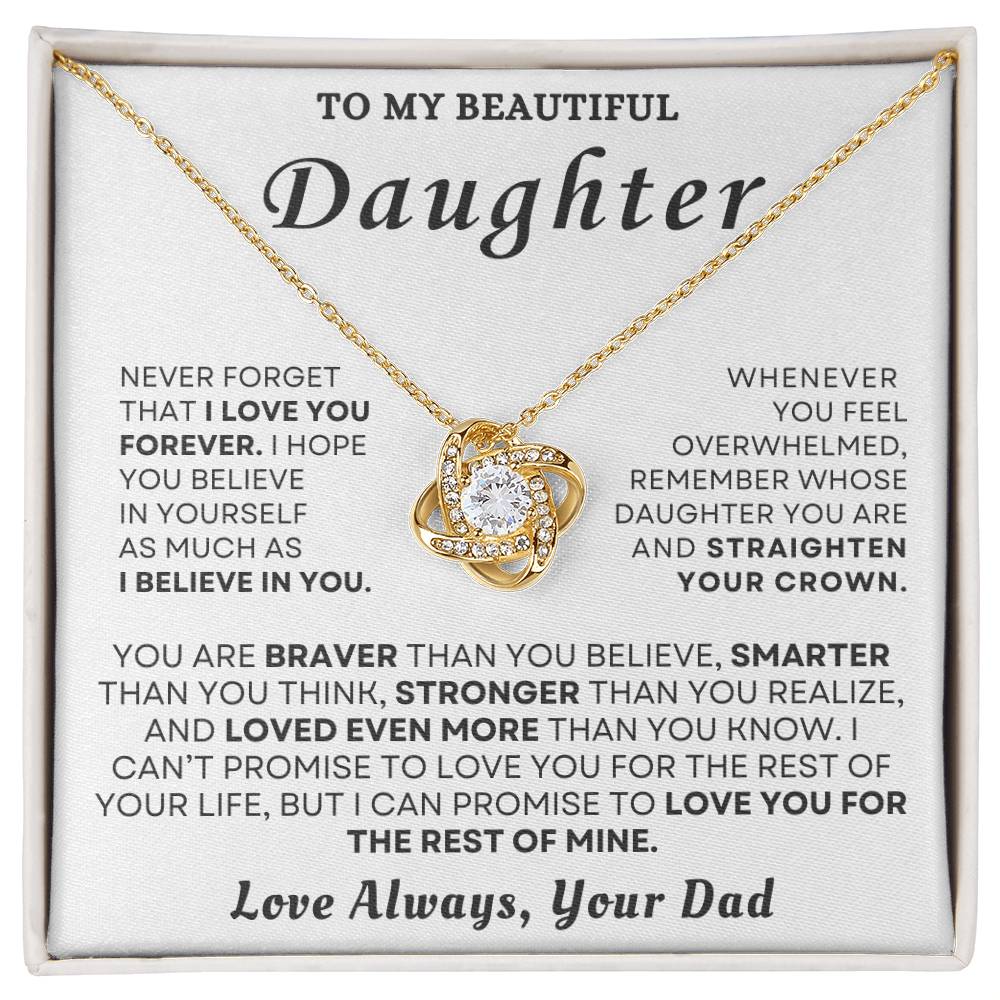 To My Daughter "I Love You Forever" Necklace