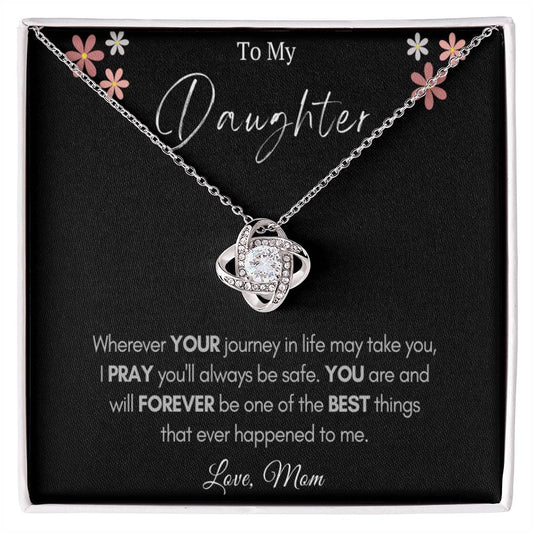 To My Daughter Love Knot Necklace