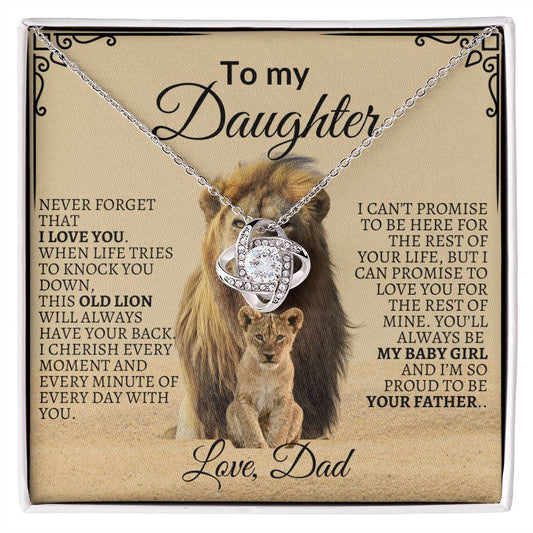 To My Daughter Love Knot Necklace