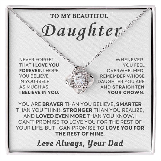 To My Daughter "I Love You Forever" Necklace