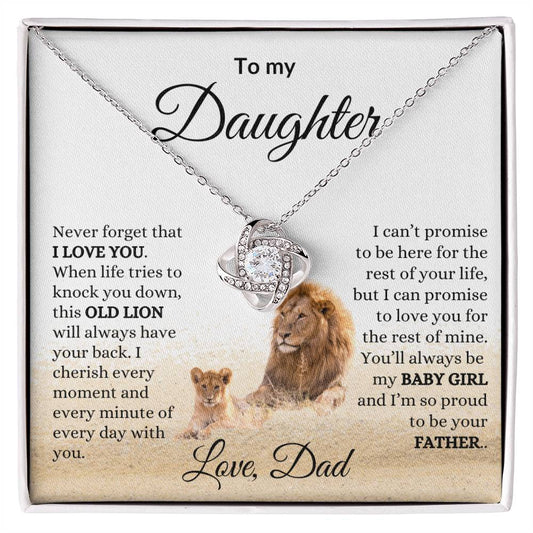 To My Daughter Love Knot Necklace