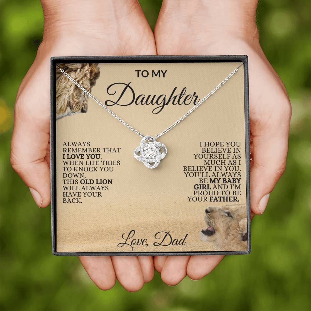 To My Daughter Love Knot Necklace