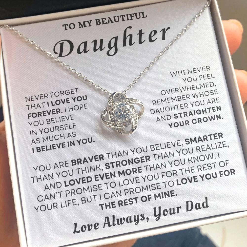 To My Daughter "I Love You Forever" Necklace