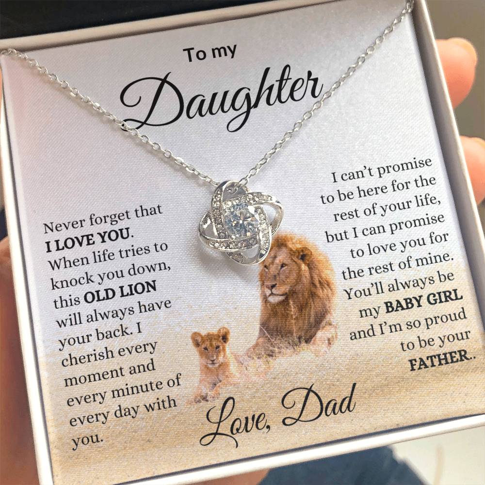 To My Daughter Love Knot Necklace