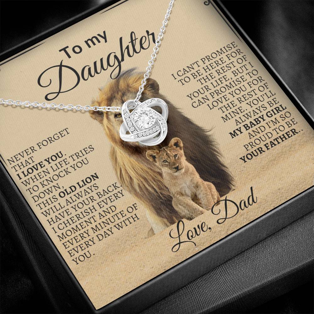 To My Daughter Love Knot Necklace