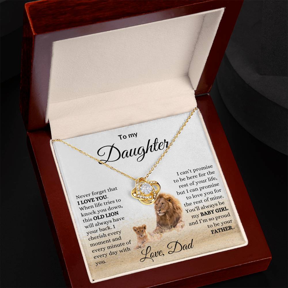 To My Daughter Love Knot Necklace